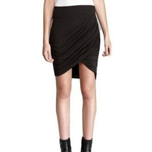 Helmut Lang Black Ruched Twist Skirt - Small